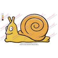 Gentle Orange Snail Embroidery Design